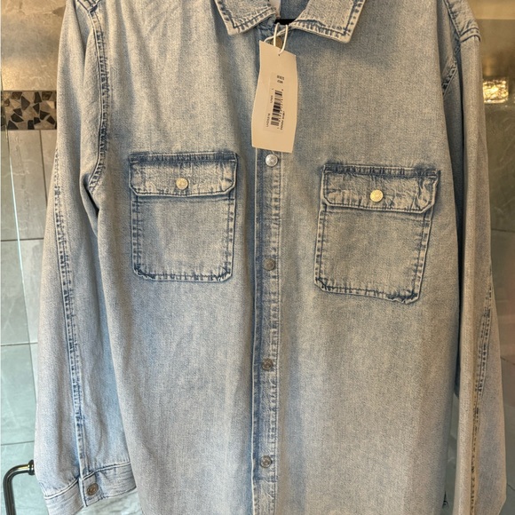Frame Jean shirt with snap buttons NWT size Large men’s. - Picture 3 of 6